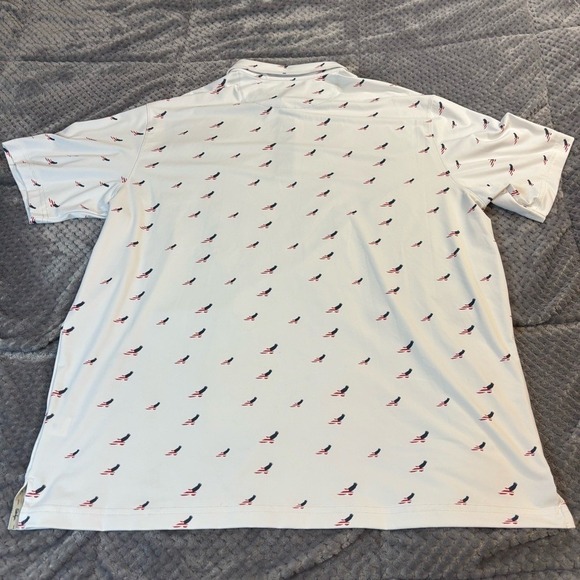 Walter Hagen Mens XL Perfect 11 Golf Polo Shirt White American Flag Eagle NWT - Picture 5 of 5